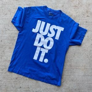 Vintage Nike Just Do It T-Shirt Blue Mens Large
